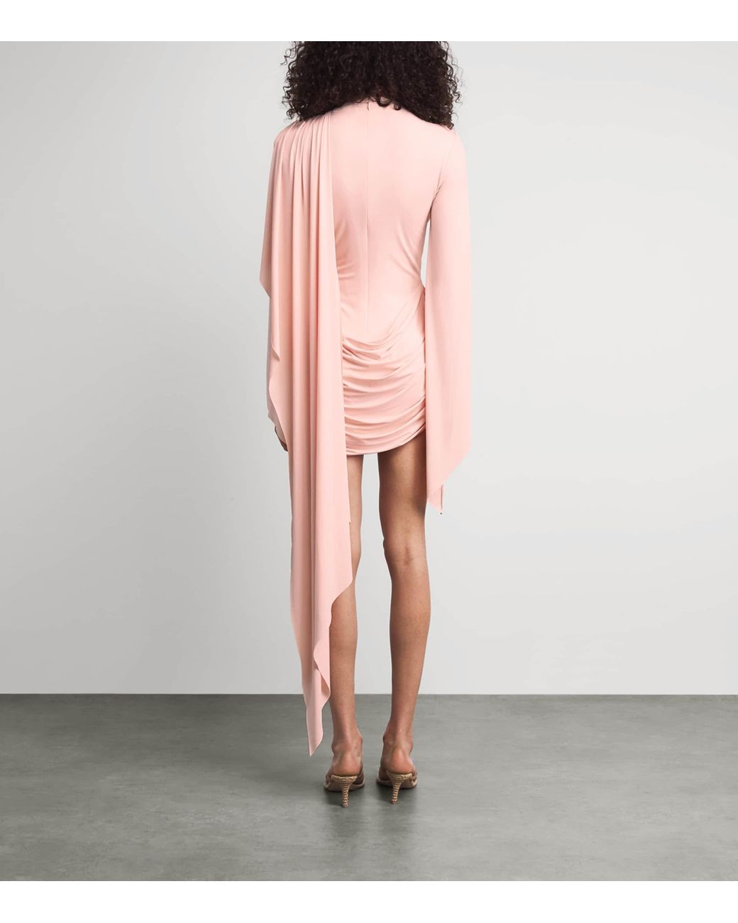 De La Vali Pink Draped Perisa Mini Dress