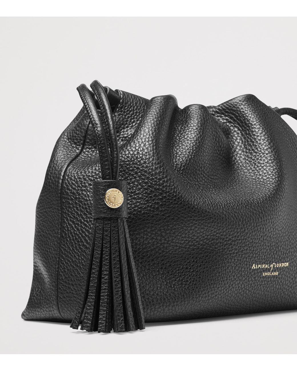 Aspinal Black Large Leather Soho East West Cross-Body Pouch