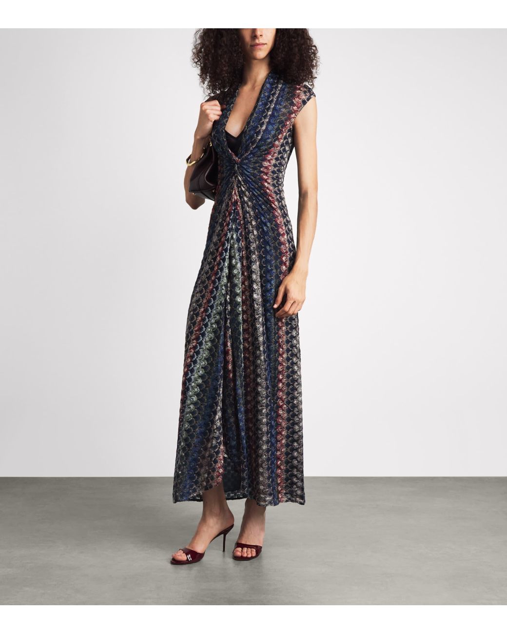 Missoni Black Crochet-Knit Gathered Maxi Dress