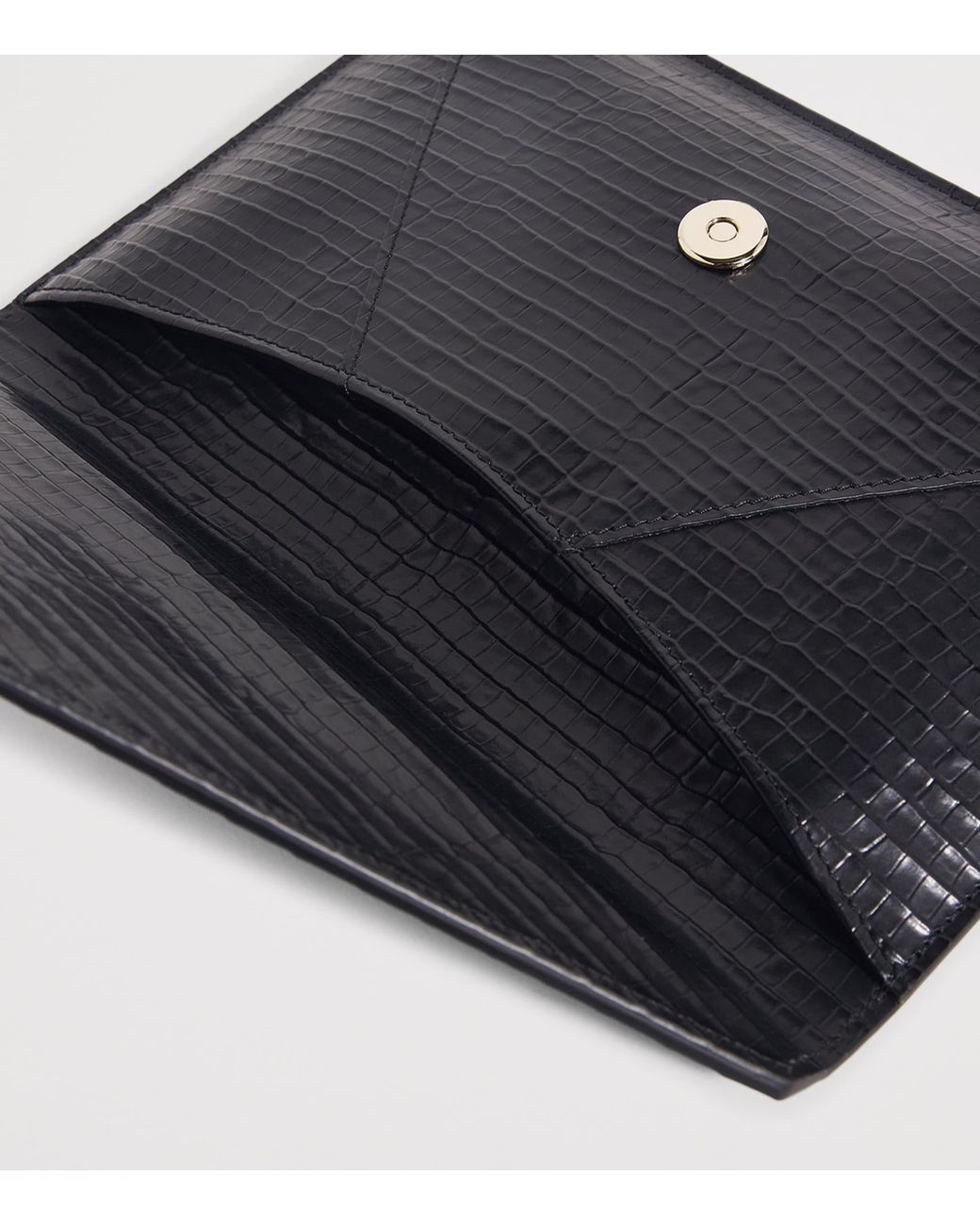 Vivienne Westwood Black Croc-Embossed Leather Envelope Clutch Bag