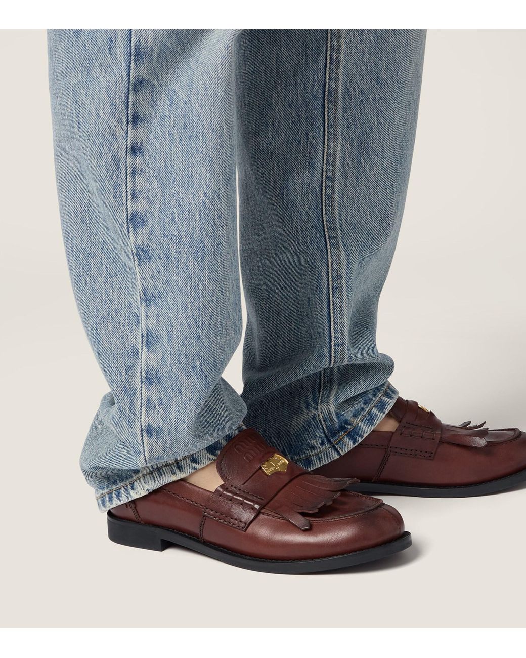 Miu Miu Blue Washed Straight Jeans
