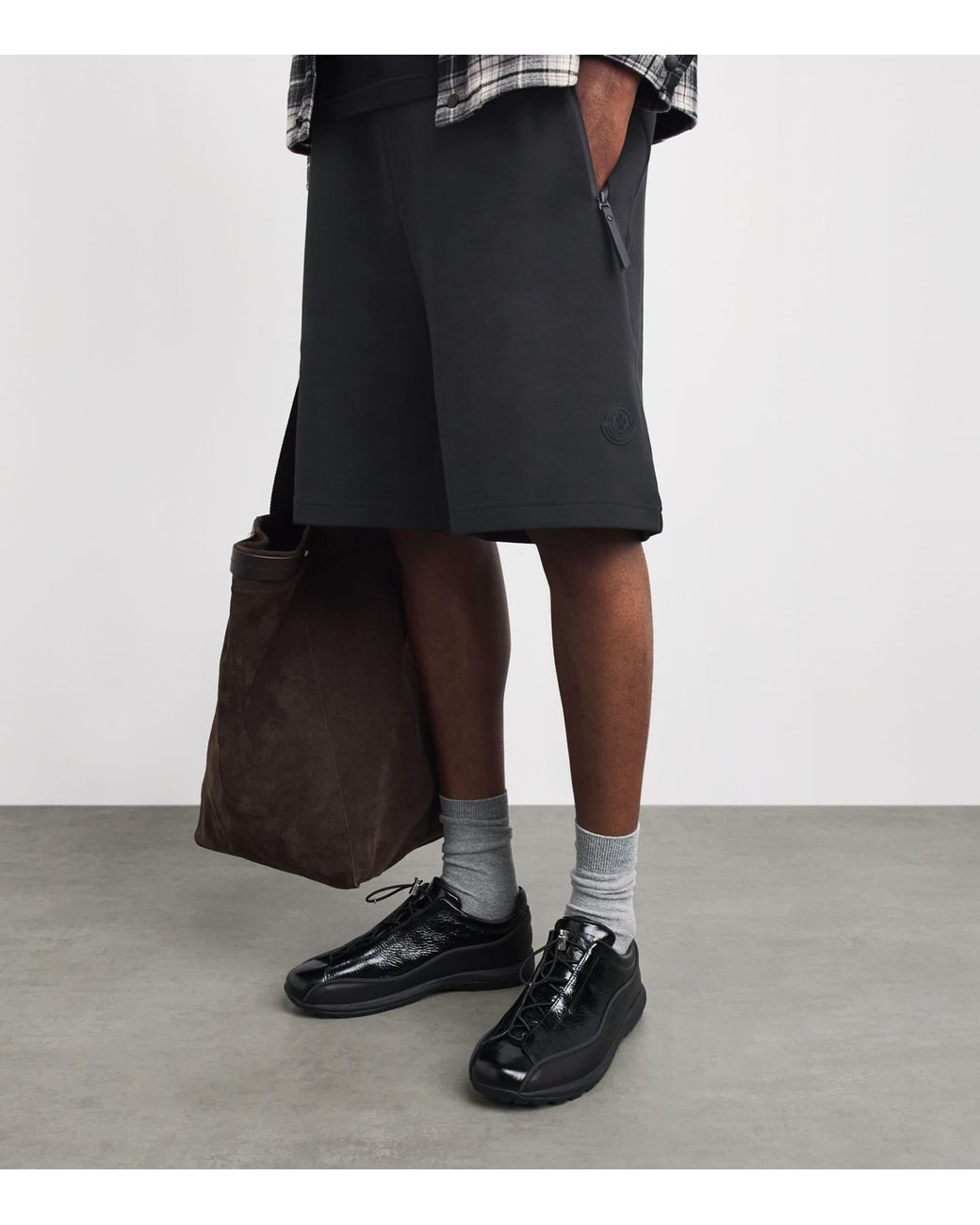 Moncler Black Logo Shorts for men