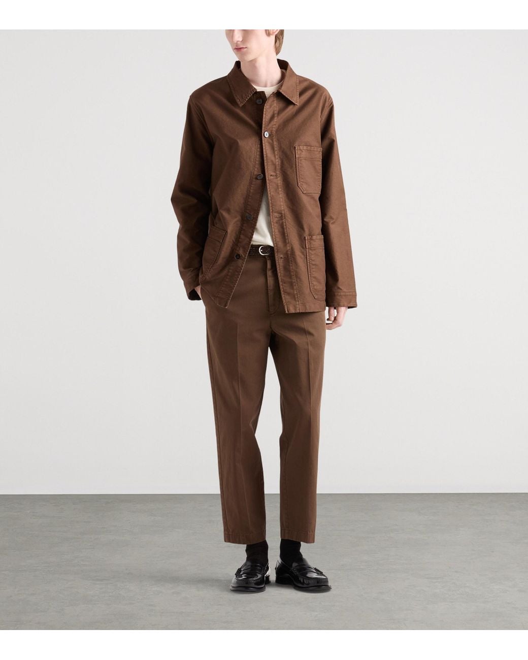 Prada Brown Cotton Slim Fit Trousers for men