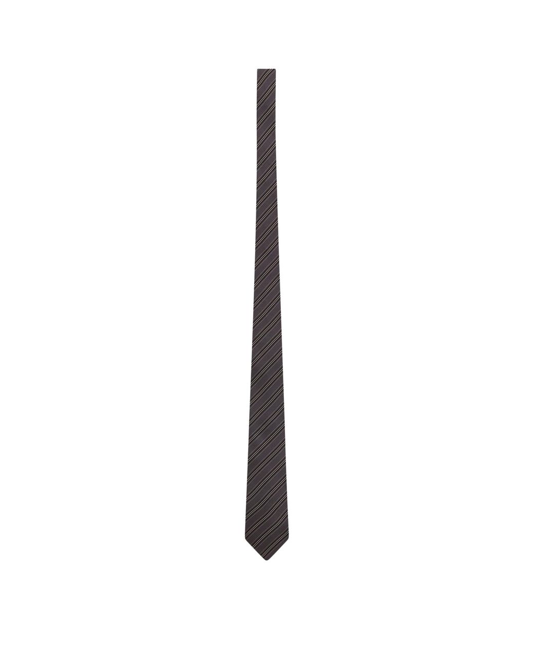 Saint Laurent White Silk Striped Tie for men