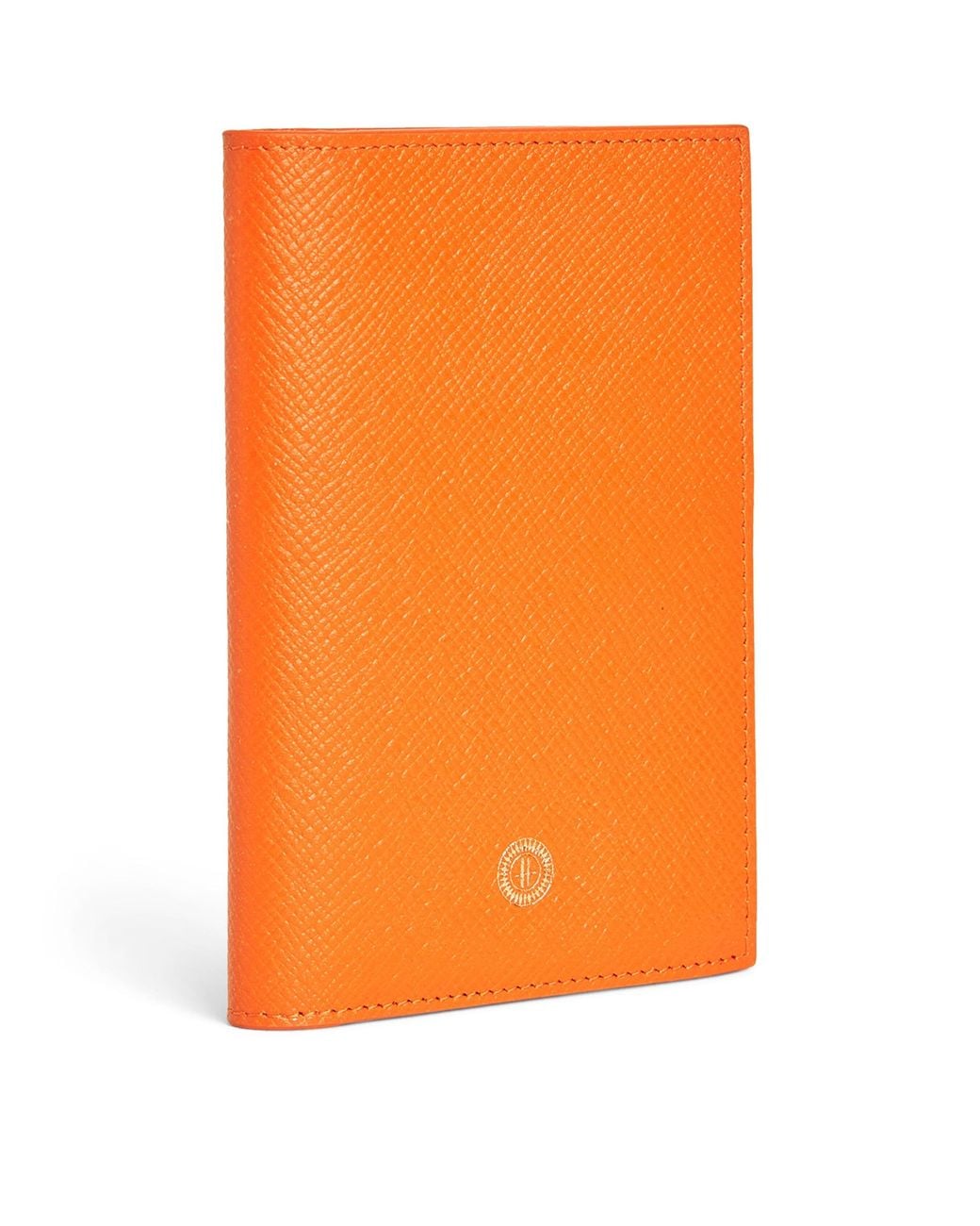 Harrods Orange Leather Passport Holder for men