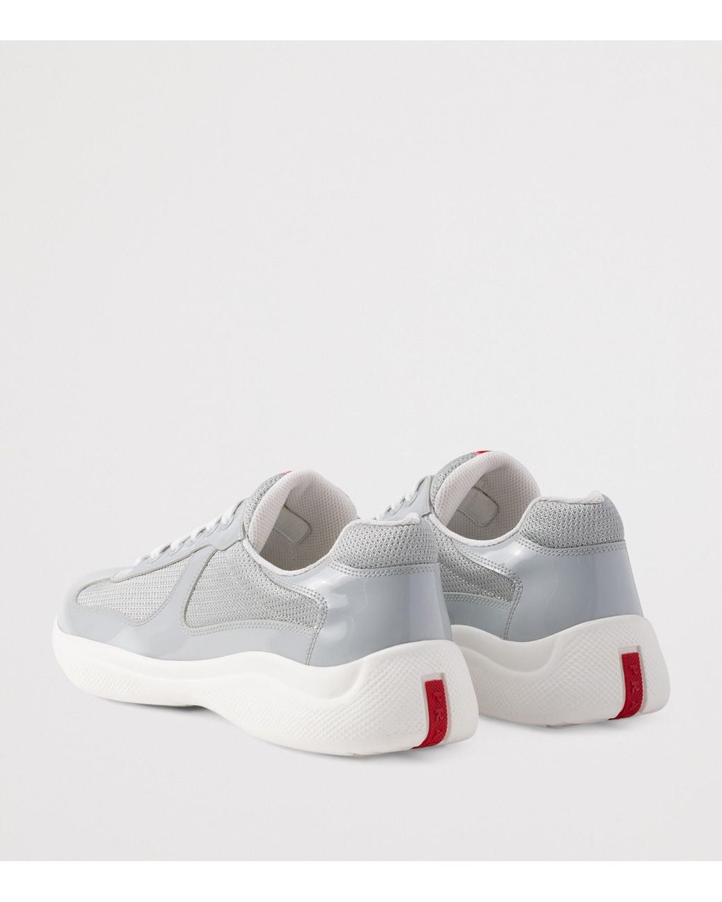 Prada White Patent Leather-Blend America's Cup Sneakers for men