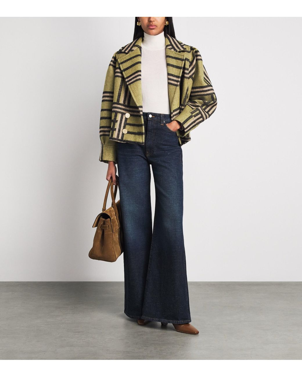 LaDoubleJ Green Virgin Wool Check Victoria Coat
