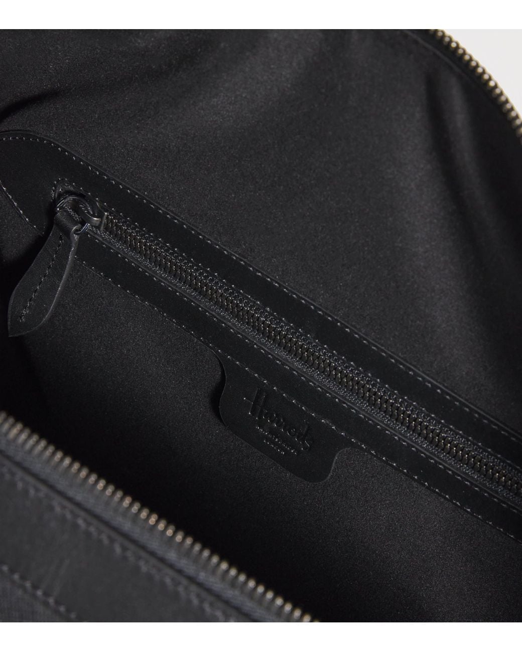 Harrods Black Leather Holdall for men