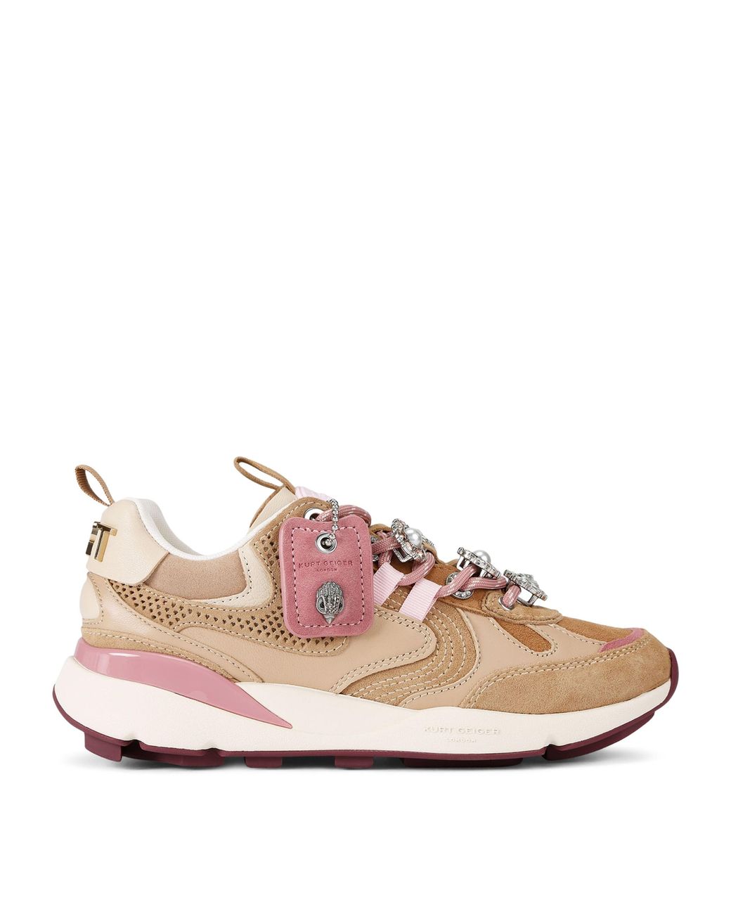 Kurt Geiger Pink Suede Kurt Runner Sneakers