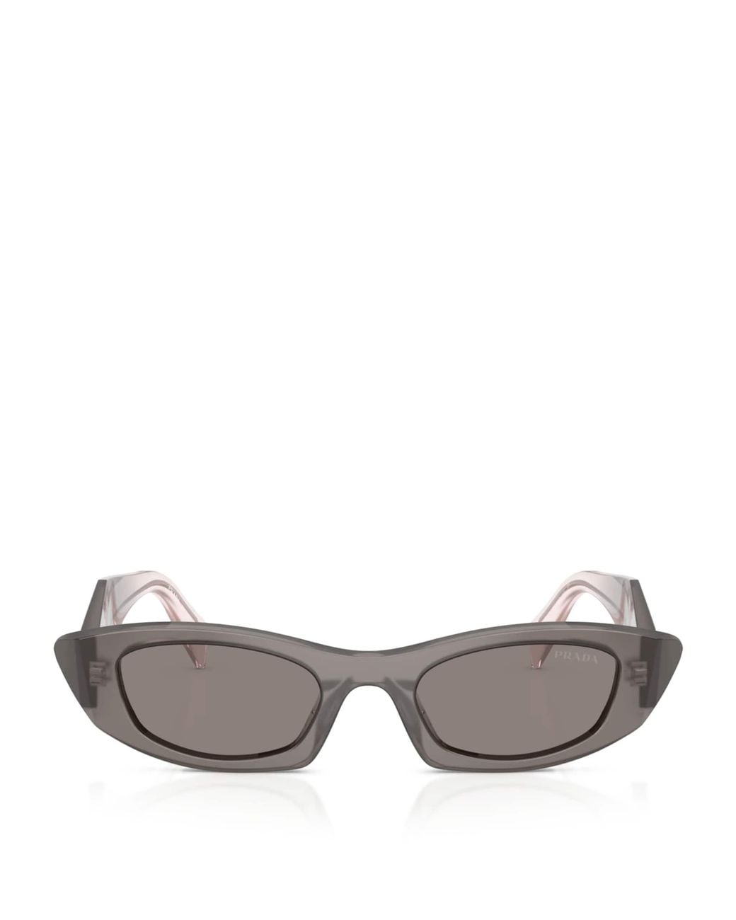 Prada Gray Acetate Oval Sunglasses