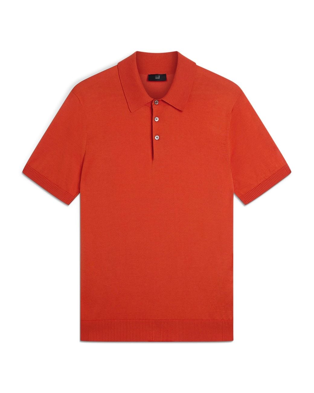 Dunhill Red Cotton-Mulberry Silk Polo Shirt for men