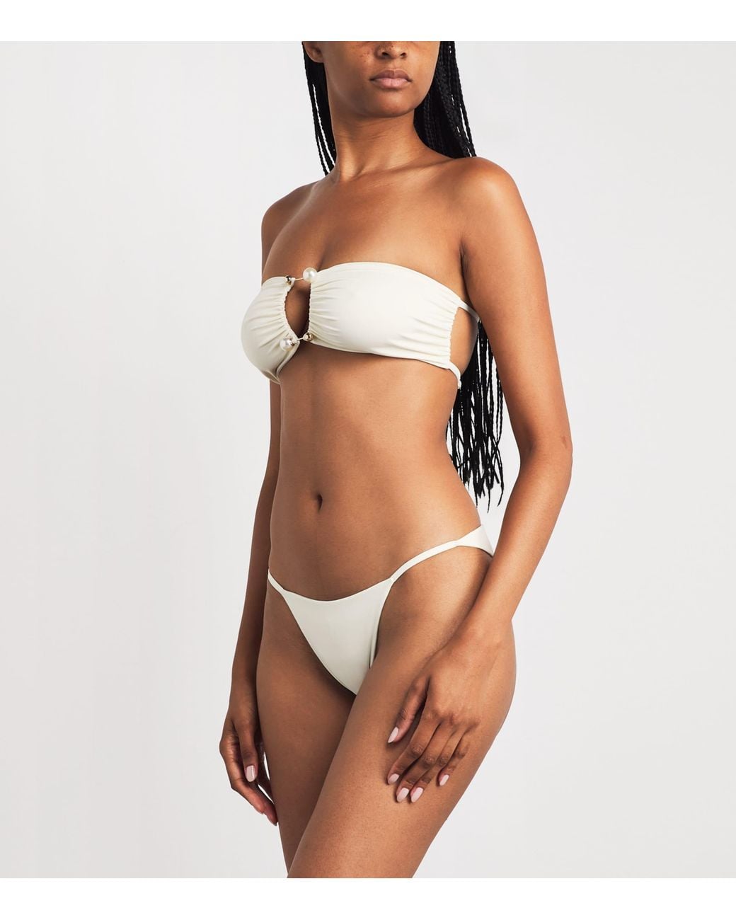 Moré Noir White Embellished Sonny Bikini