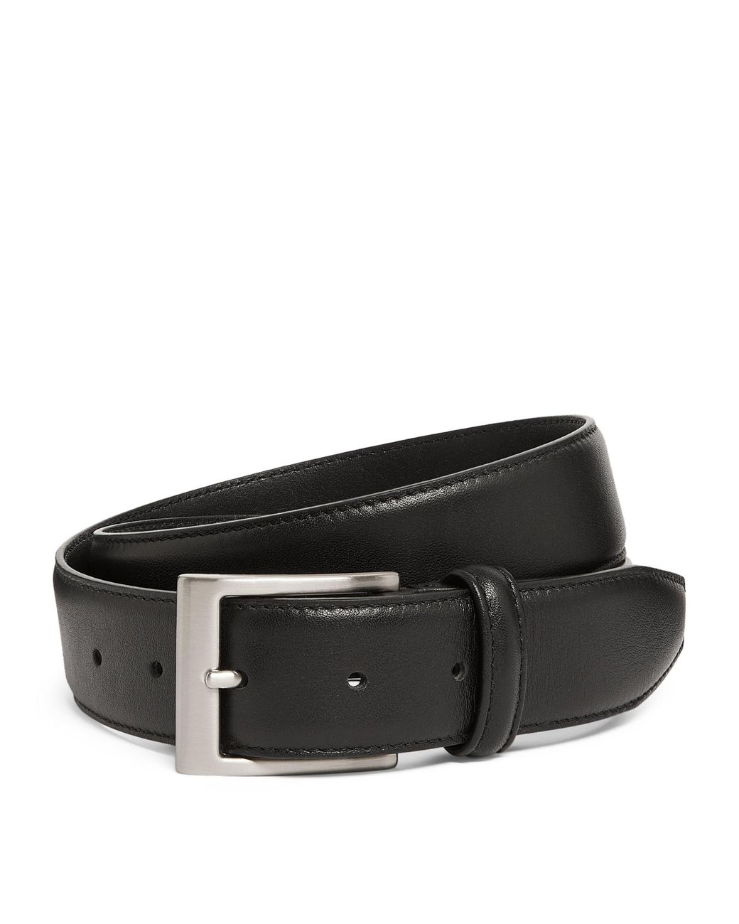Canali Black Leather Belt for men