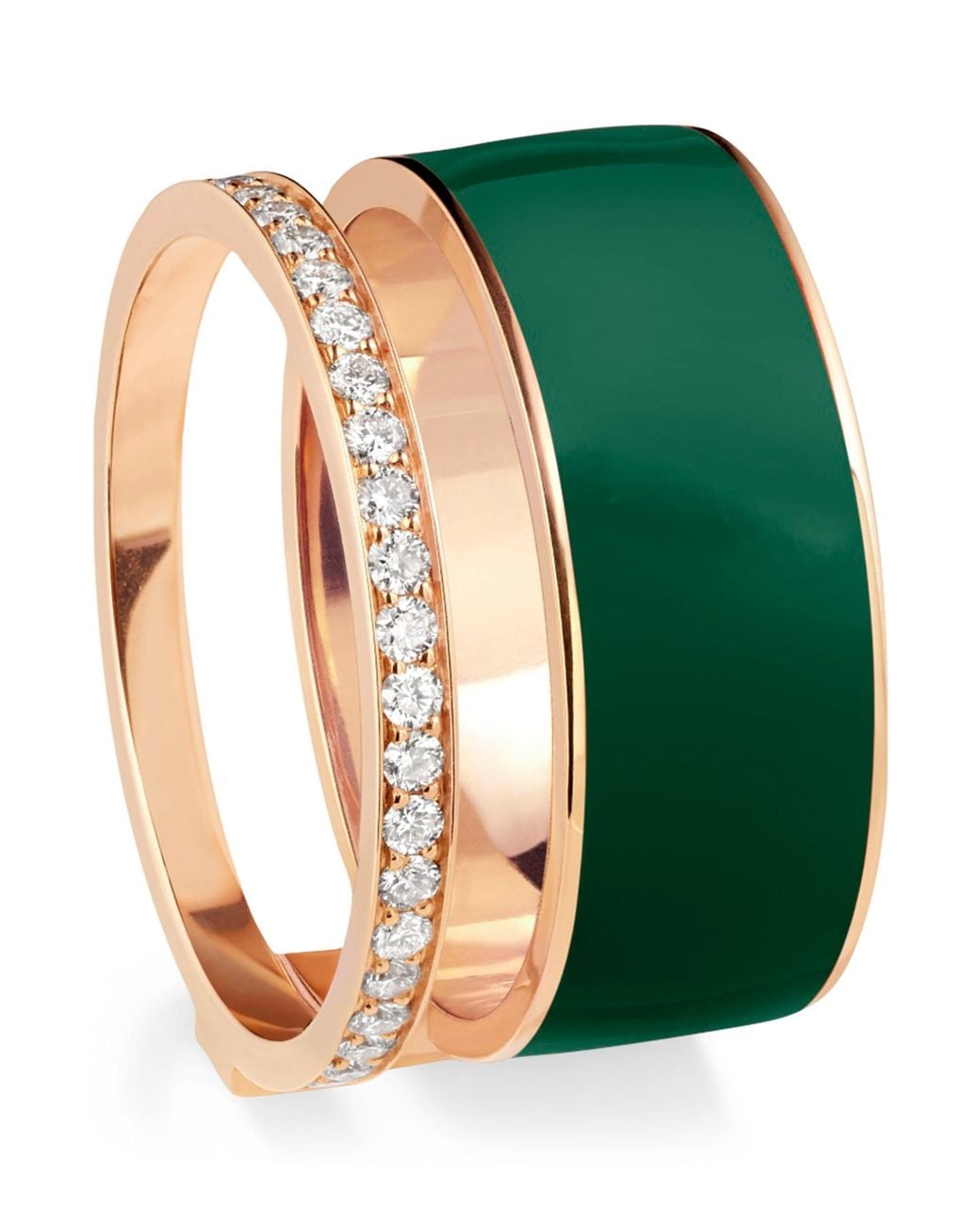 Repossi Green Diamond And Enamel Berbere Ring
