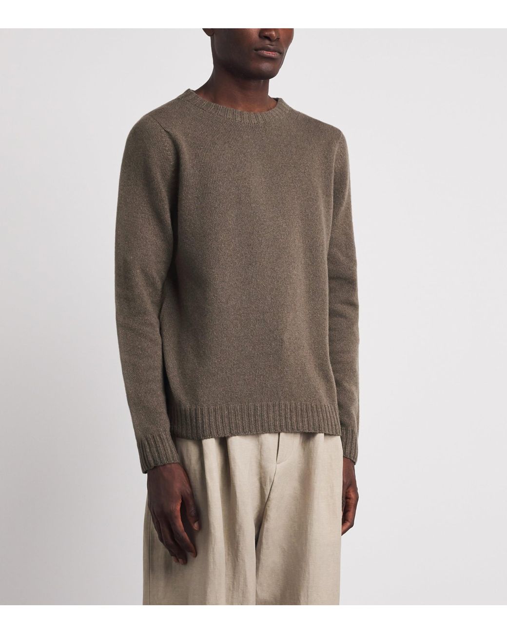 John Smedley Brown Recycled Cashmere-Wool Norfolk Sweater for men