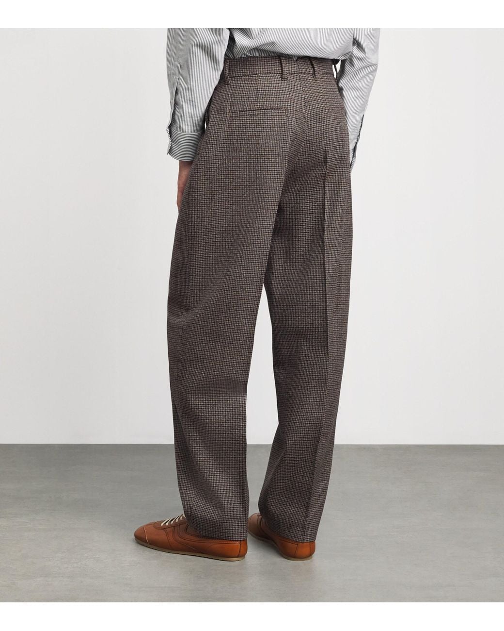 AMI Gray Wool Houndstooth Balloon Trousers for men