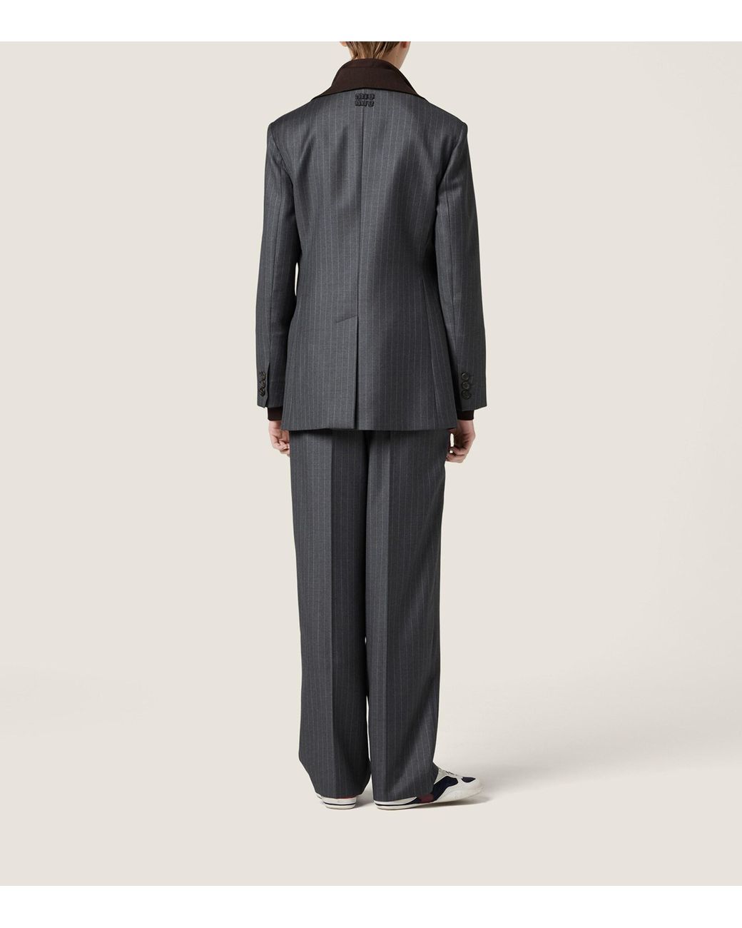 Miu Miu Gray Wool Pinstripe Trousers