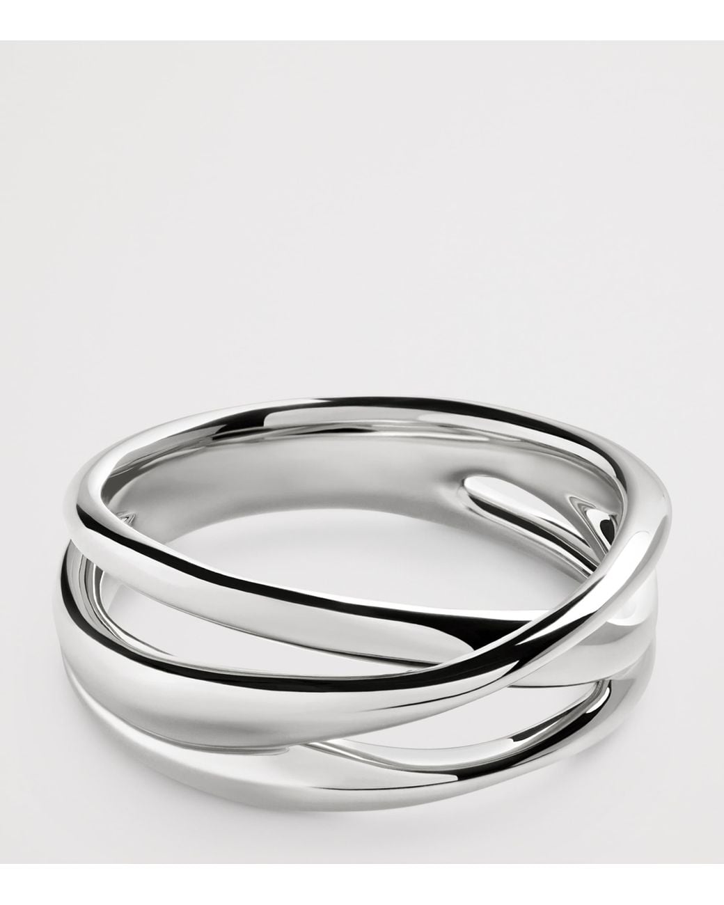Monica Vinader Gray Sterling Nura Crossover Ring