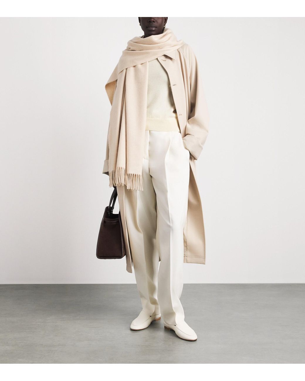 Colombo White Cashmere Chevron Sweater