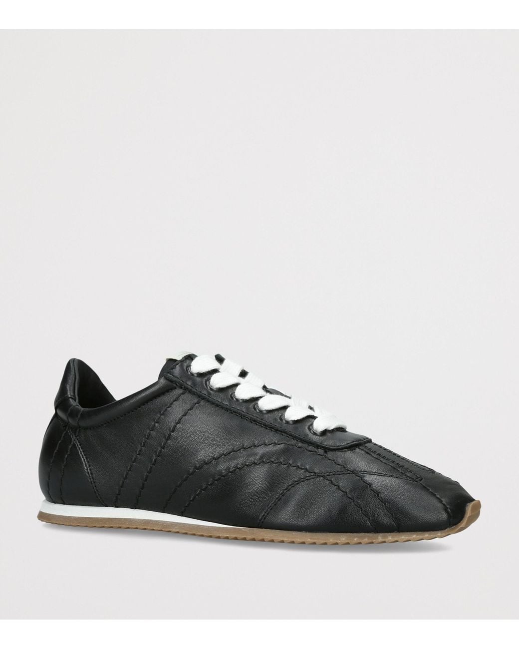 Totême  Black Nappa Leather Flex Sneakers