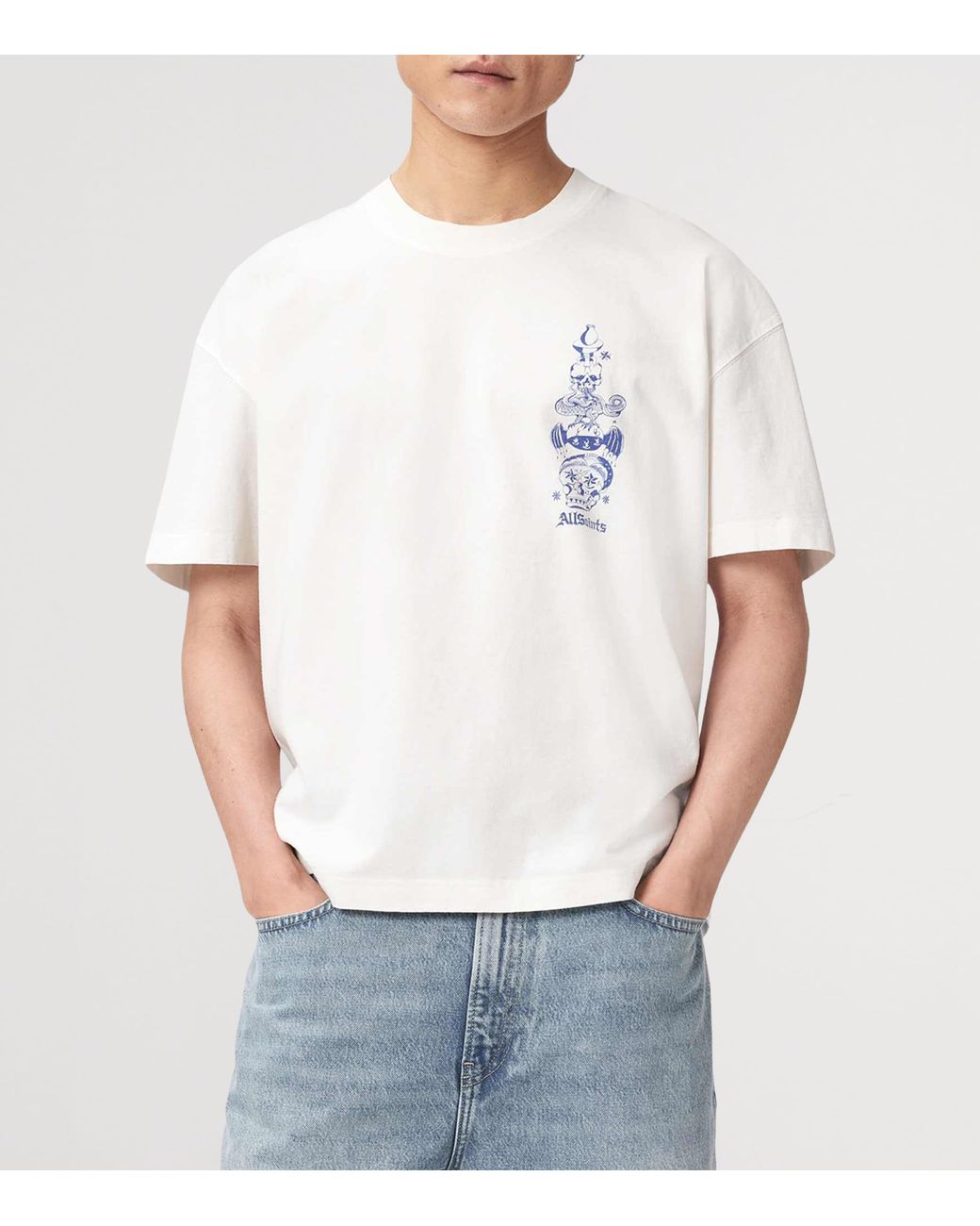 AllSaints White Organic Cotton Ignis T-Shirt for men