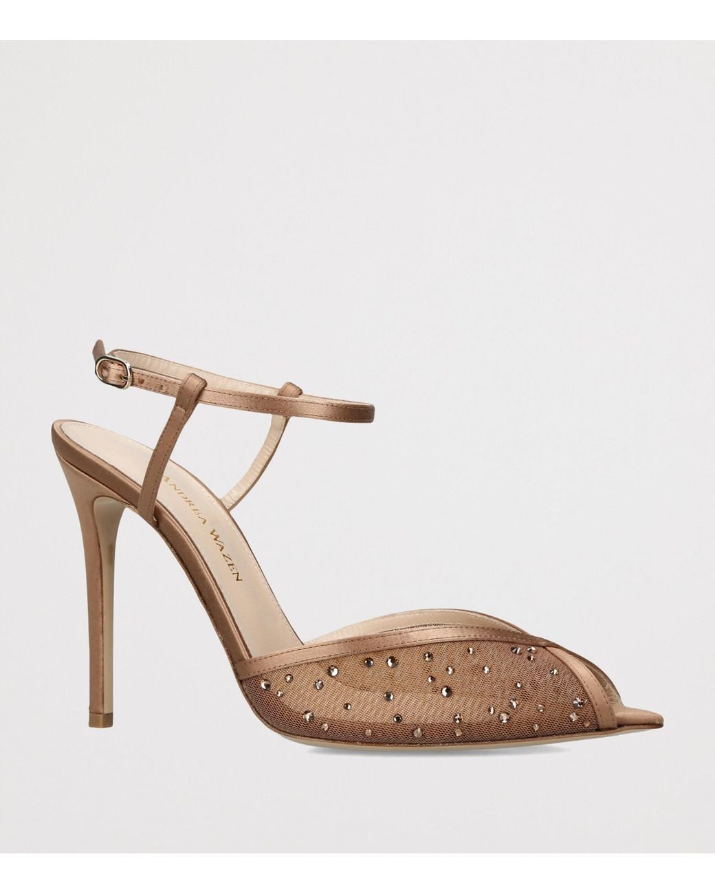 Andrea Wazen Brown Mesh Katy Glitz Pumps 105