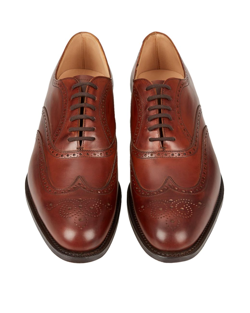 Church's Mid Brown Berlin Punched Wingcap Oxford Shoes for men
