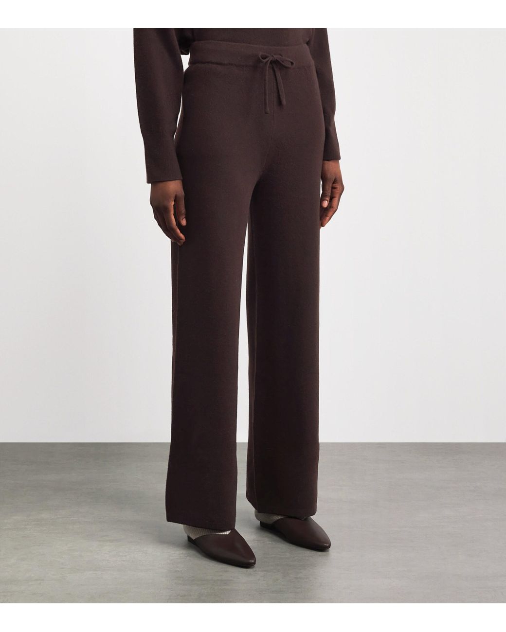 Yves Salomon Brown Merino Wool Straight Trousers