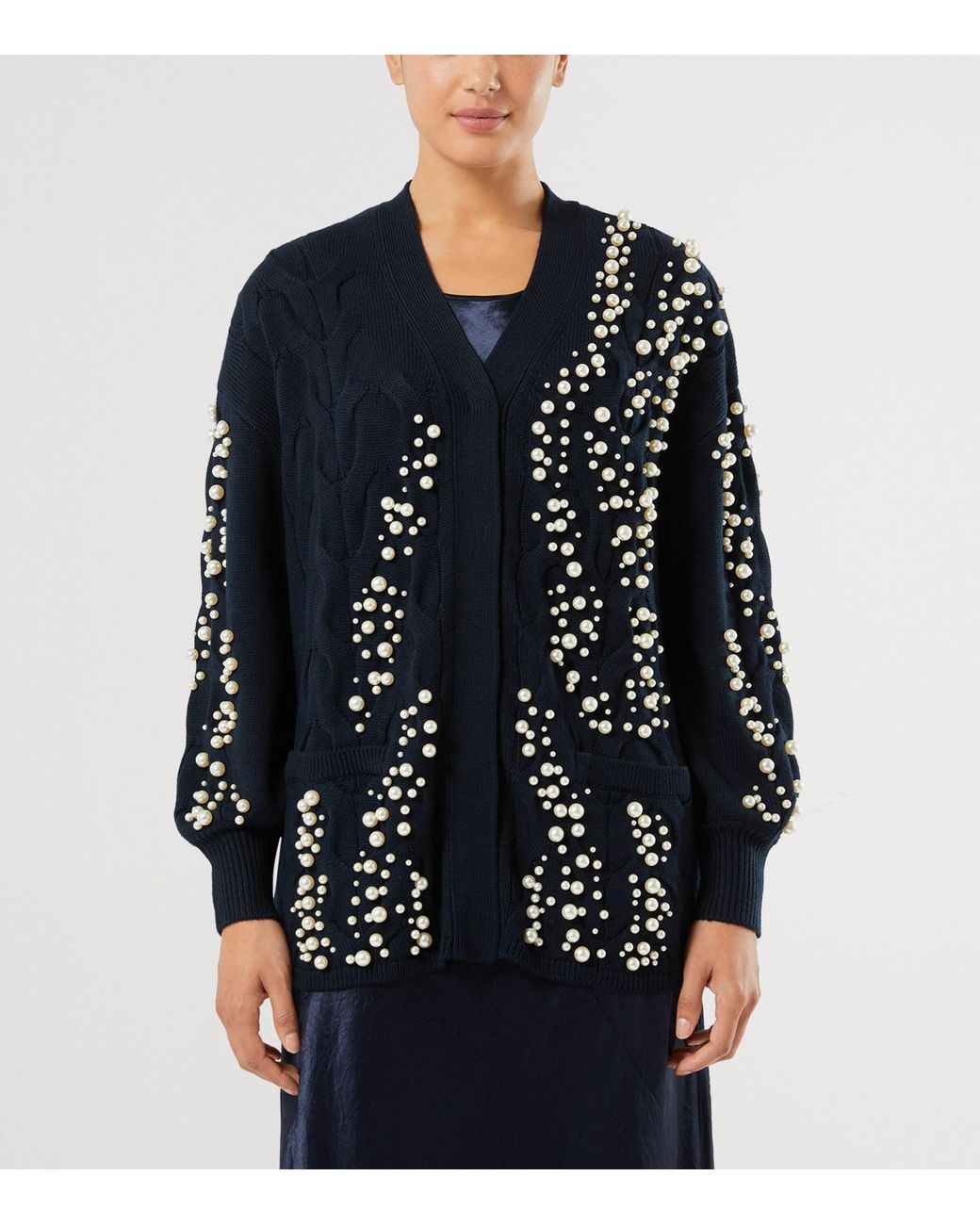 Marina Rinaldi Black Embellished Cardigan