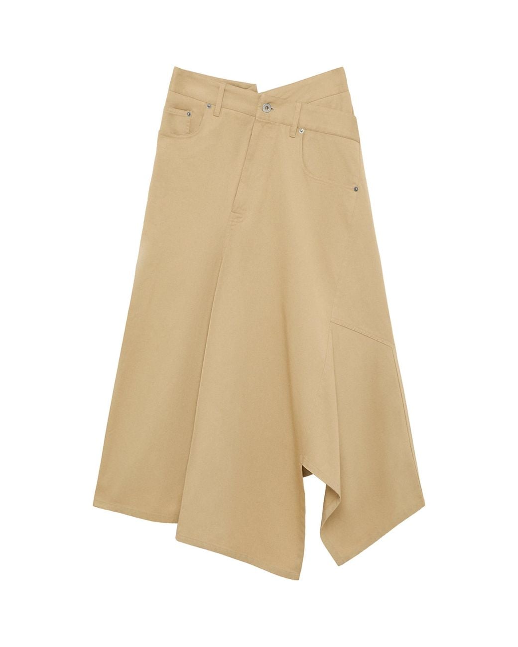 Loewe Natural Cotton Asymmetric Midi Skirt