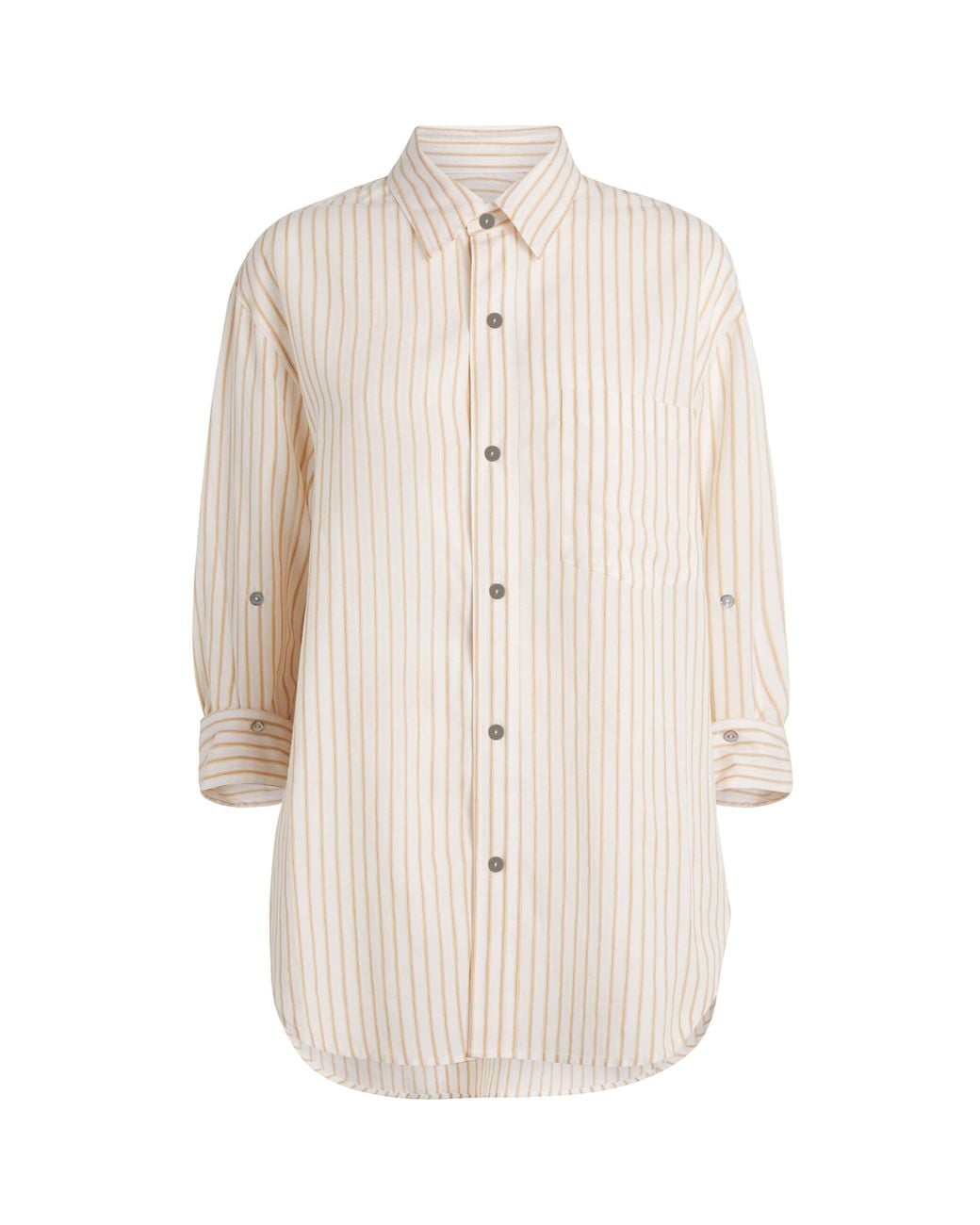 Citizens of Humanity White Cotton Stripe Kayla Shirt