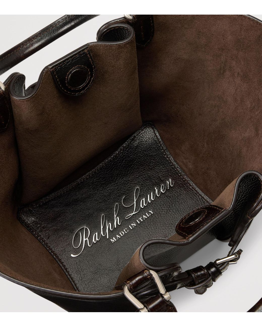Ralph Lauren Black Small Leather Ralph Tote Bag