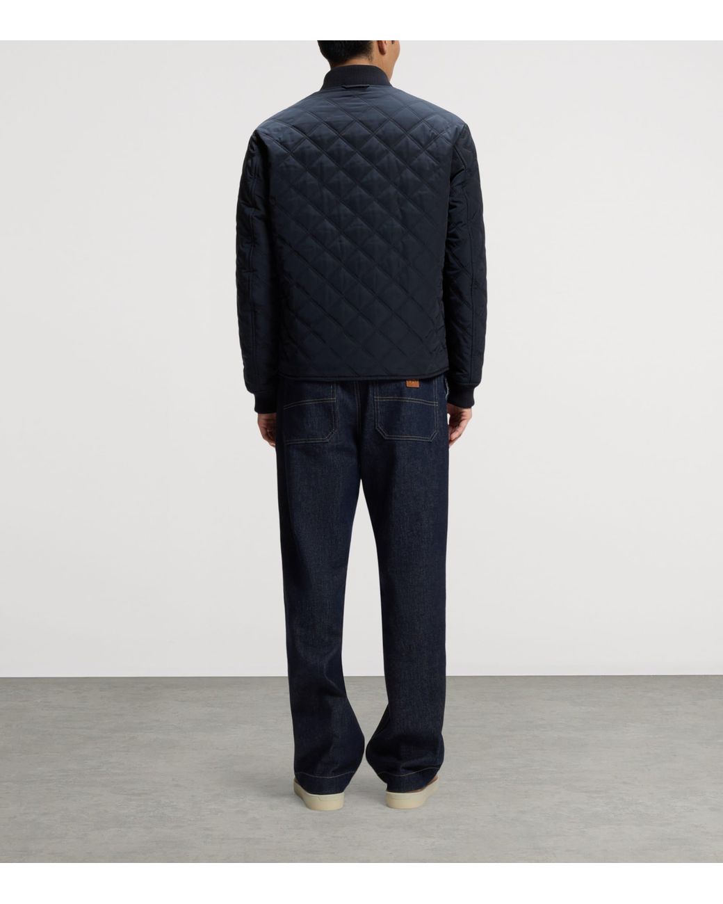 Boss Blue Water-Repellent Quilted Jacket for men