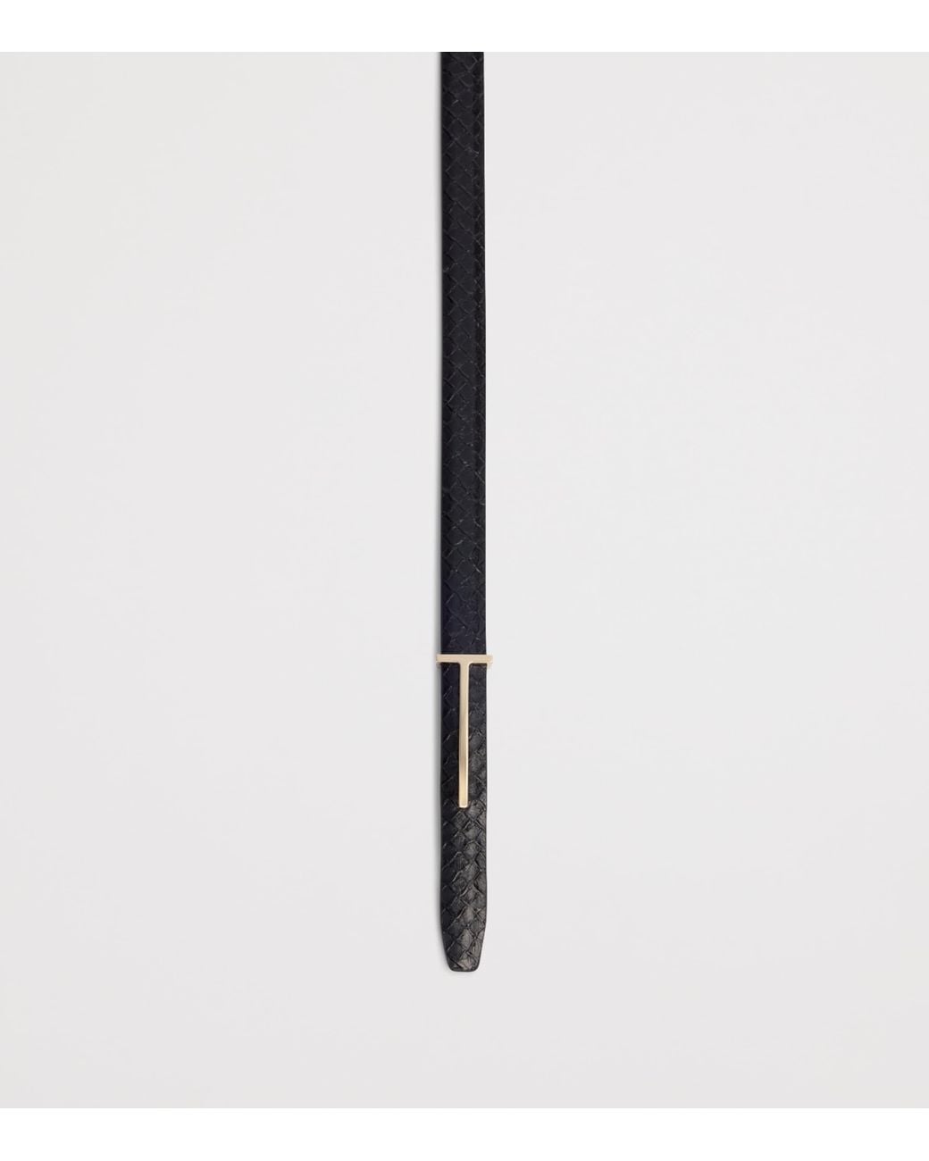 Tom Ford White Leather Python-Print T Icon Belt
