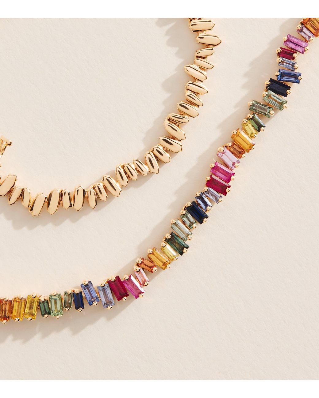 Suzanne Kalan Natural And Sapphire Bold Tennis Necklace