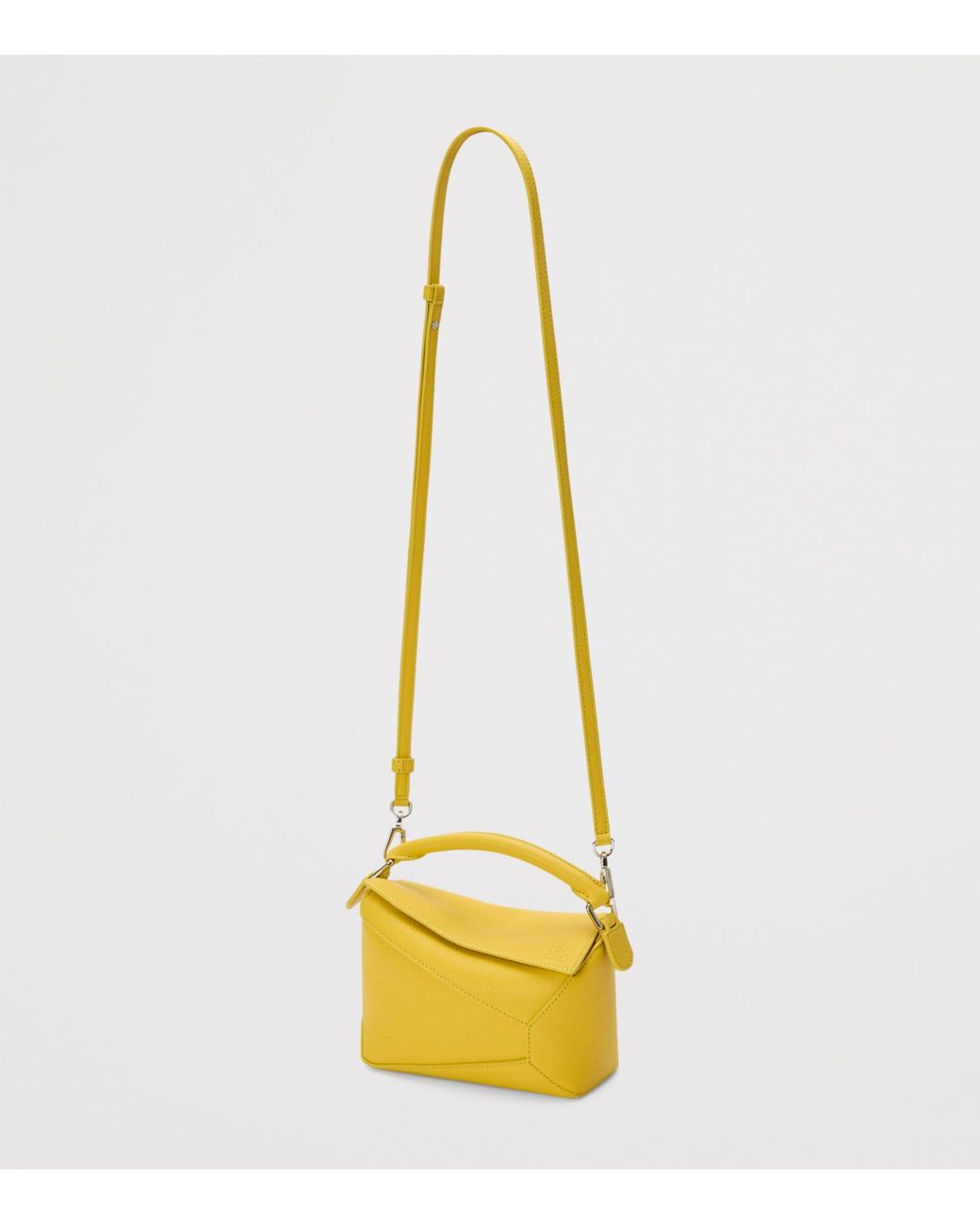 Loewe Yellow Mini Leather Puzzle Edge Top-Handle Bag