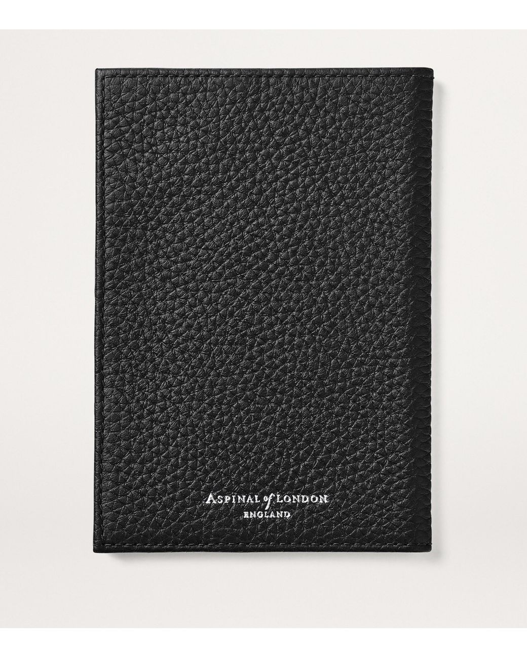 Aspinal Black Leather Passport Cover for men