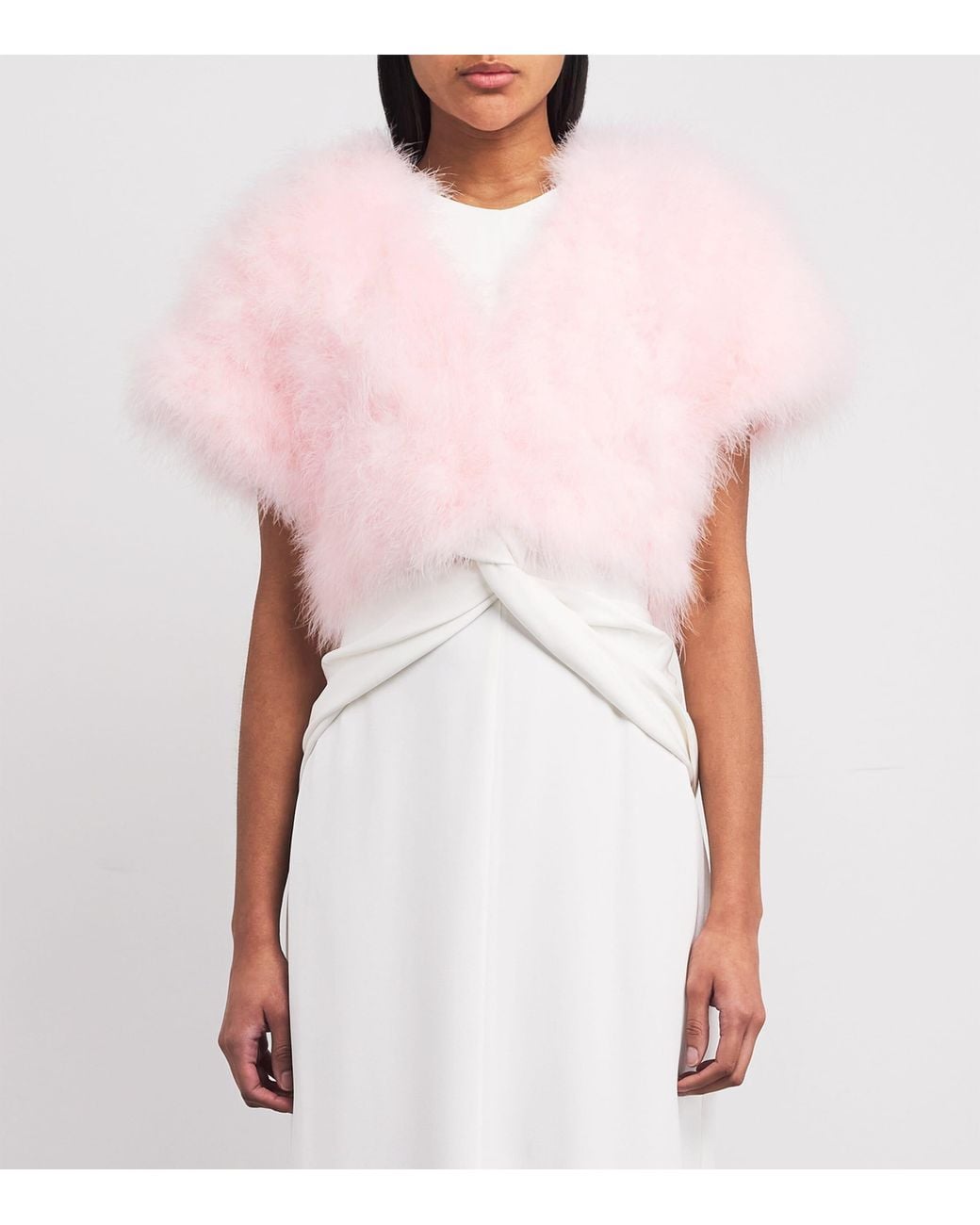 Yves Salomon Pink Feather Bolero Jacket