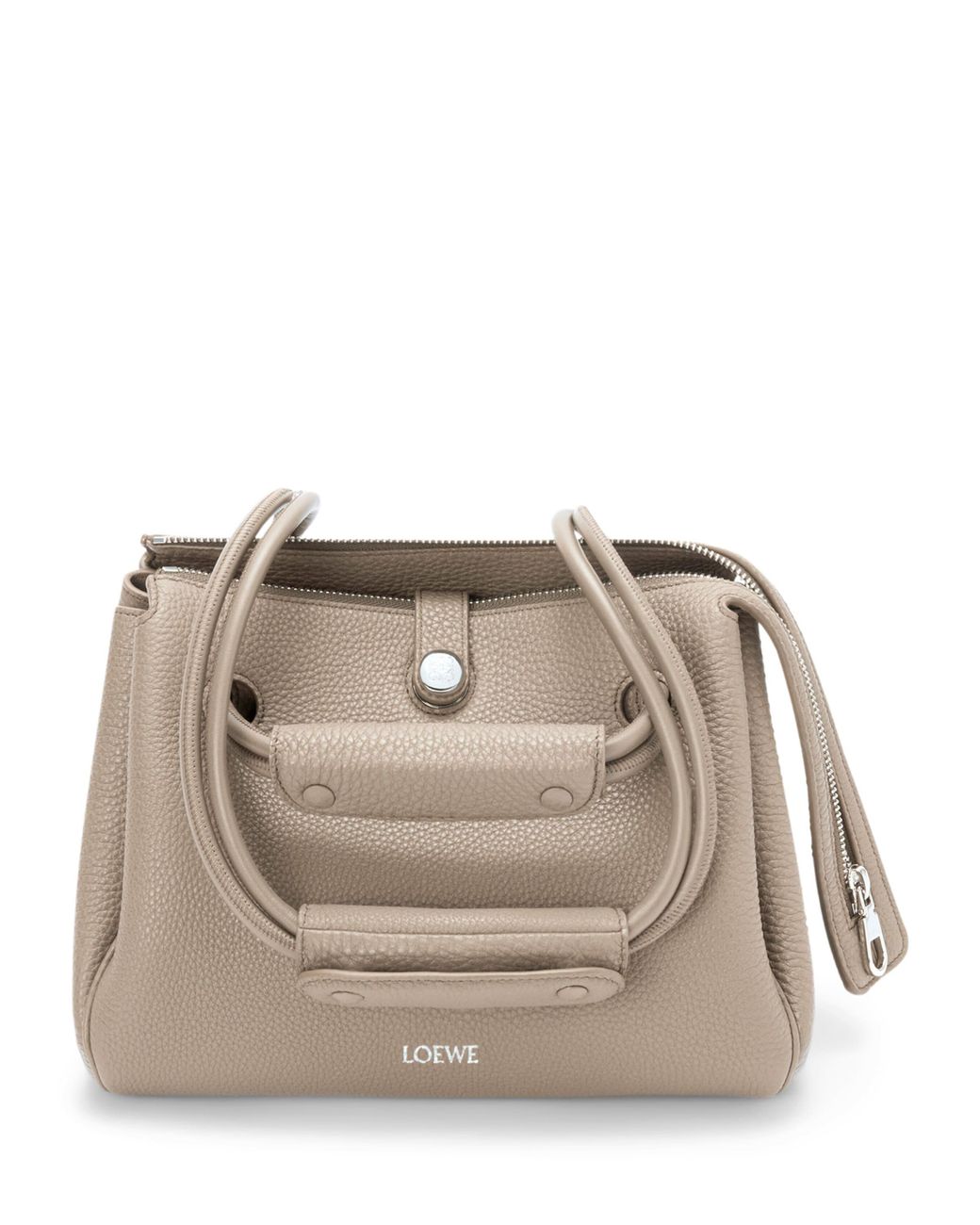 Loewe Gray Small Grained Leather Madrid Shoulder Bag