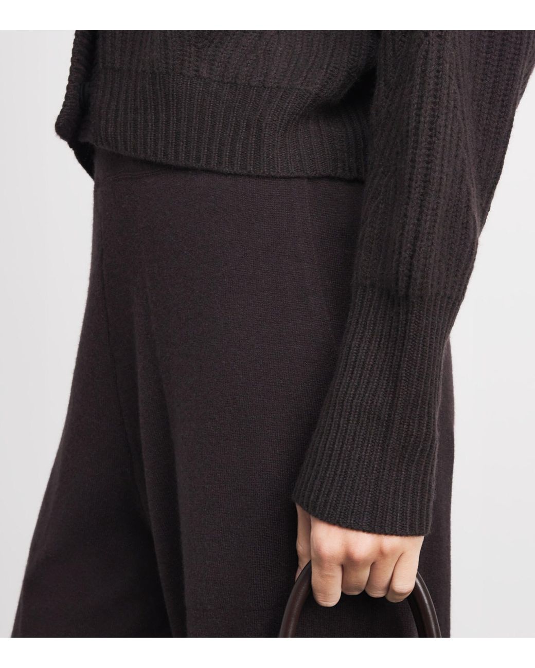 LeKasha Black Organic Cashmere Cropped Cardigan