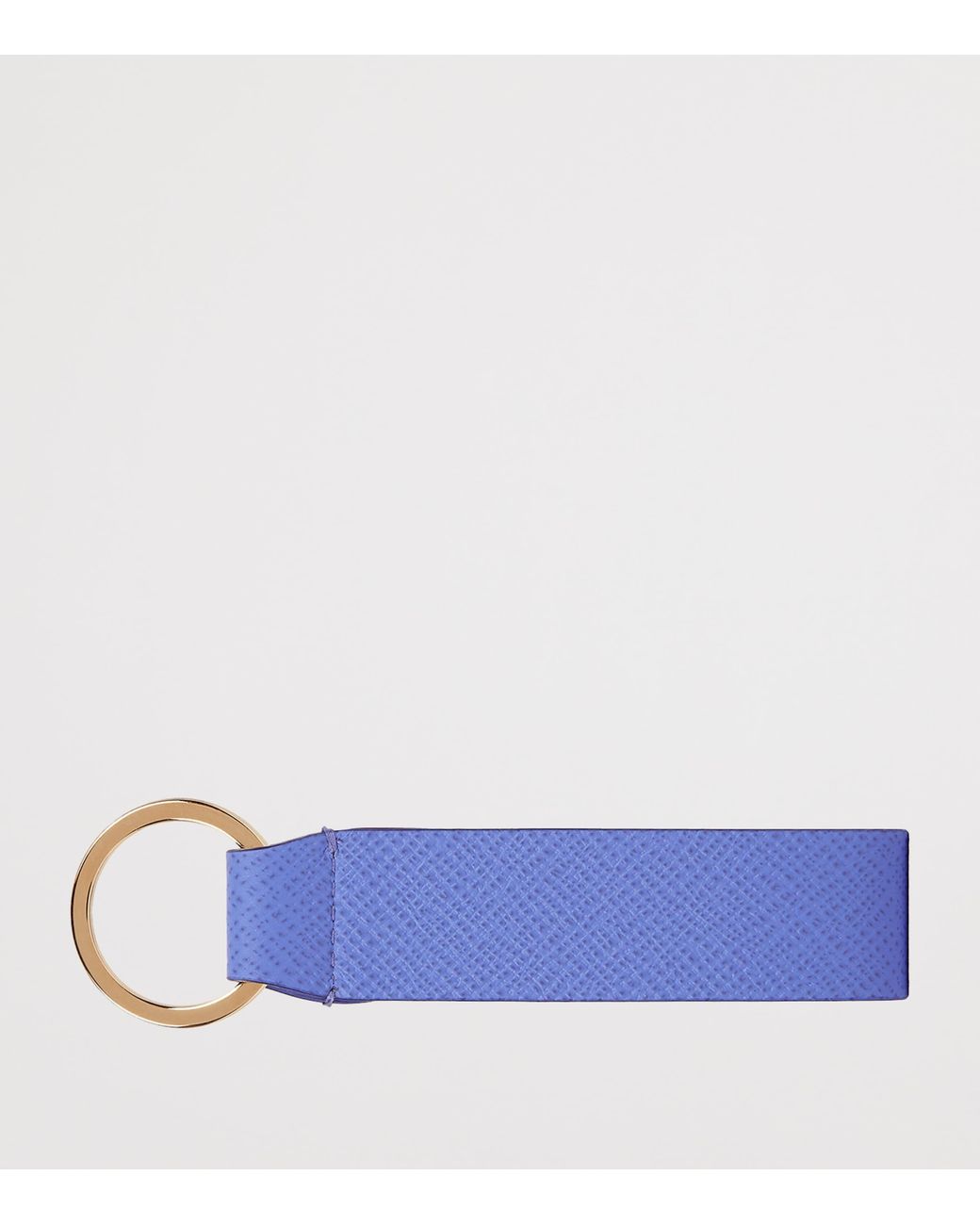Smythson Blue Calfskin Panama Keyring
