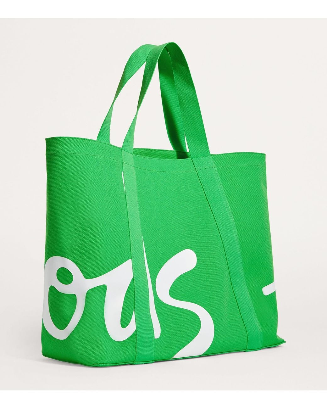 Harrods Green Large Cotton Logo Tote Bag