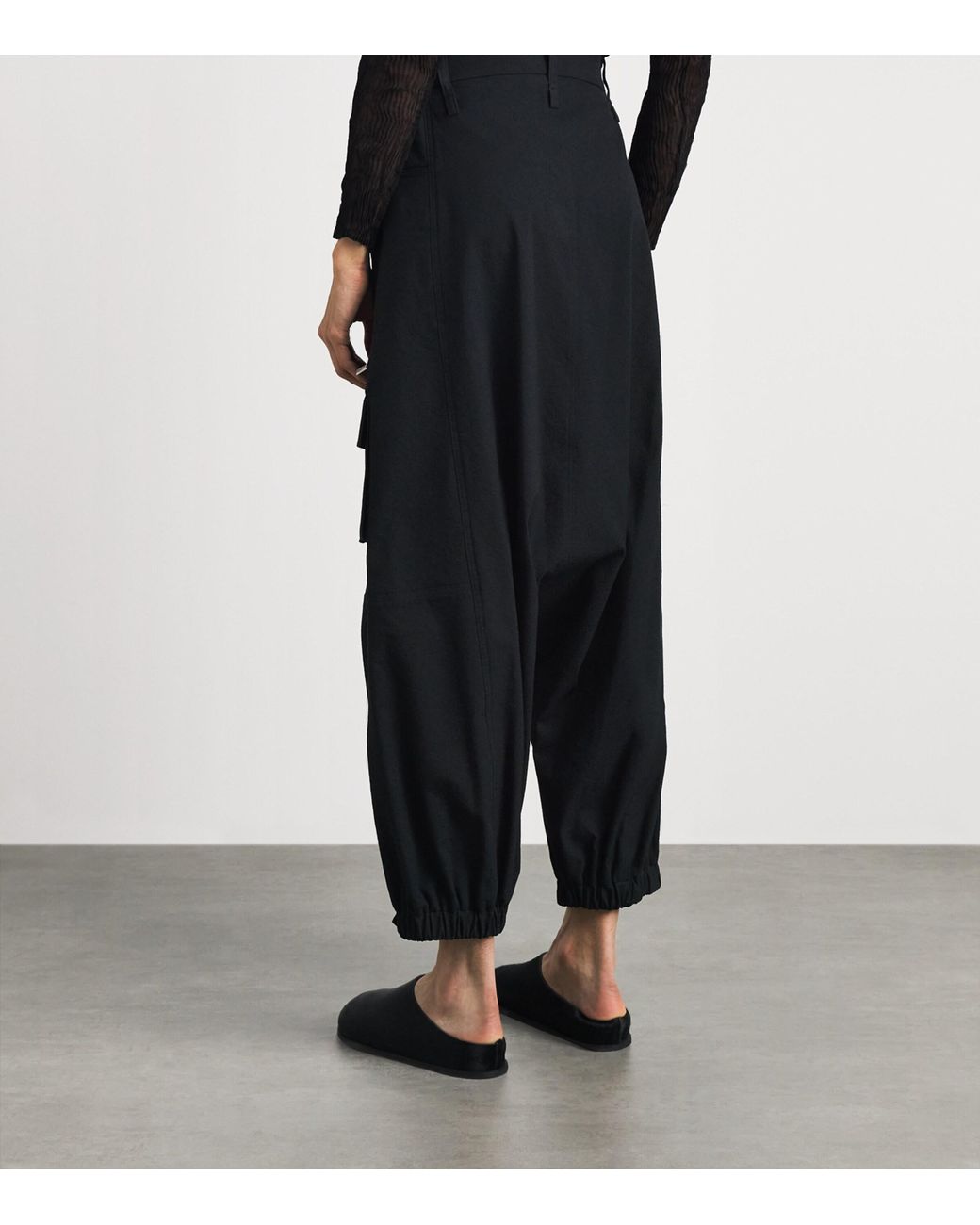 Issey Miyake Black Grainy Pants Tailored Trousers