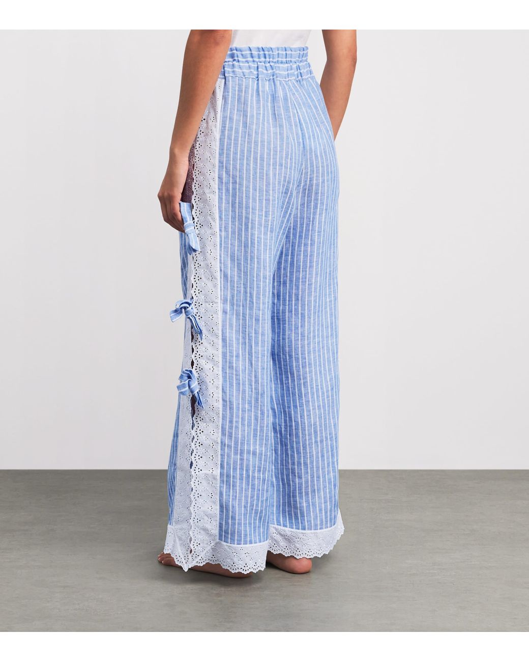 Loretta Caponi Blue Linen Clarissa Trousers