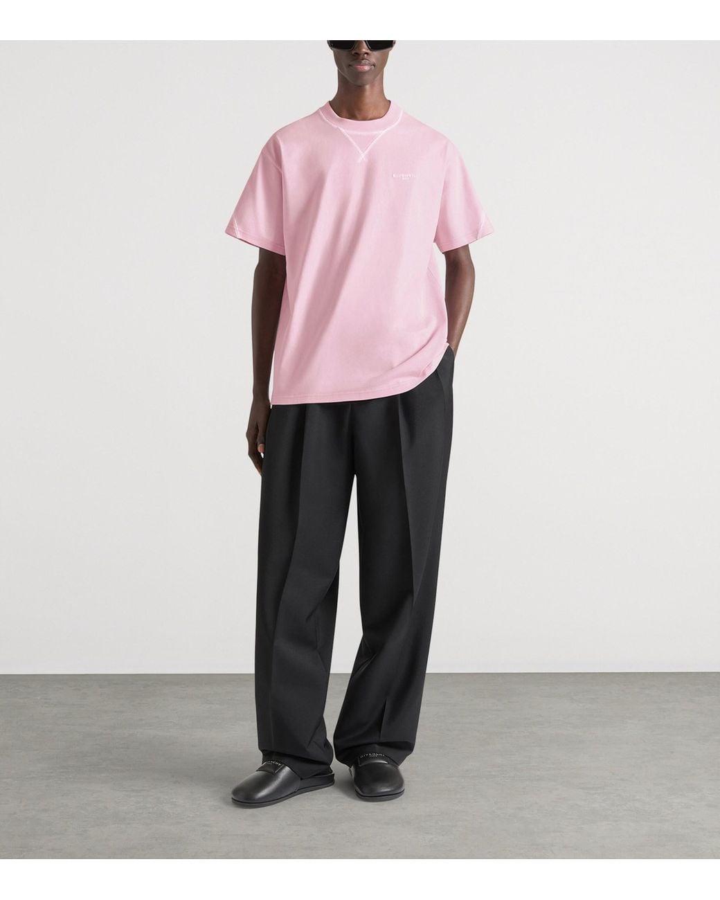 Givenchy Pink Cotton Logo T-Shirt for men