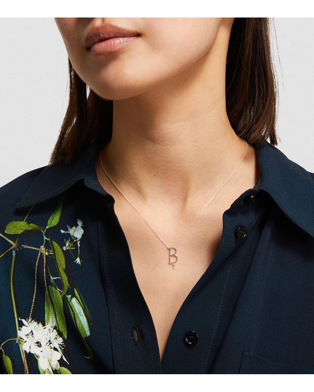 PERSÉE Metallic And Diamond Alphabet Necklace