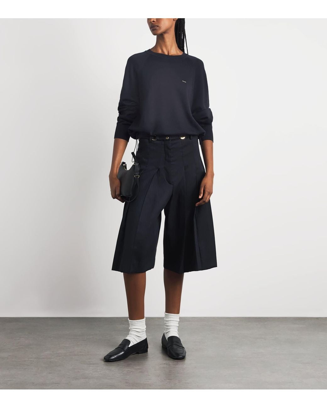 Sandro Blue Wool-Blend Logo Sweater