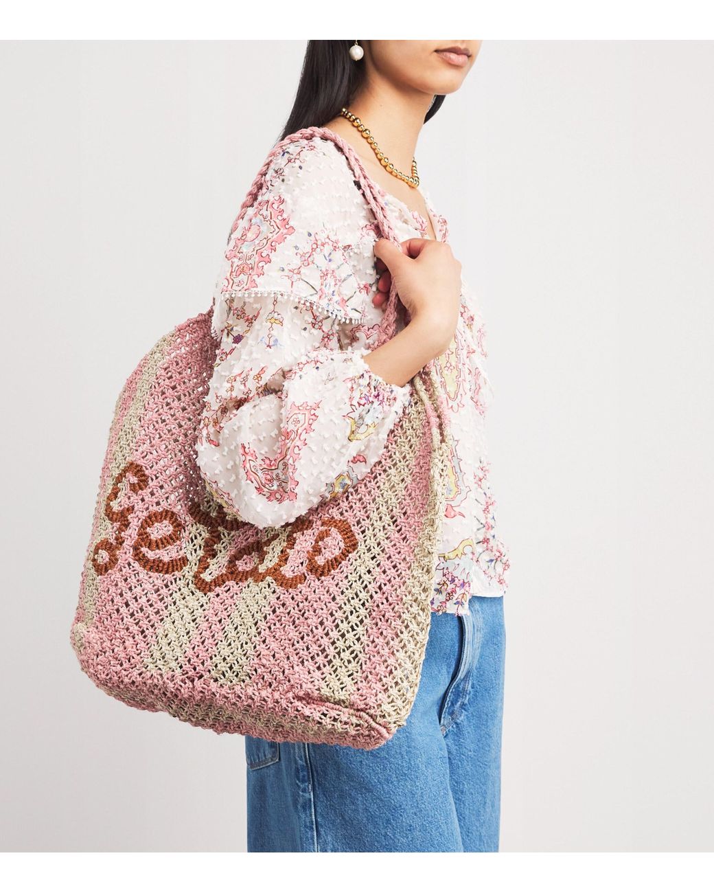 The Jacksons Pink Jute Gelato Tote Bag