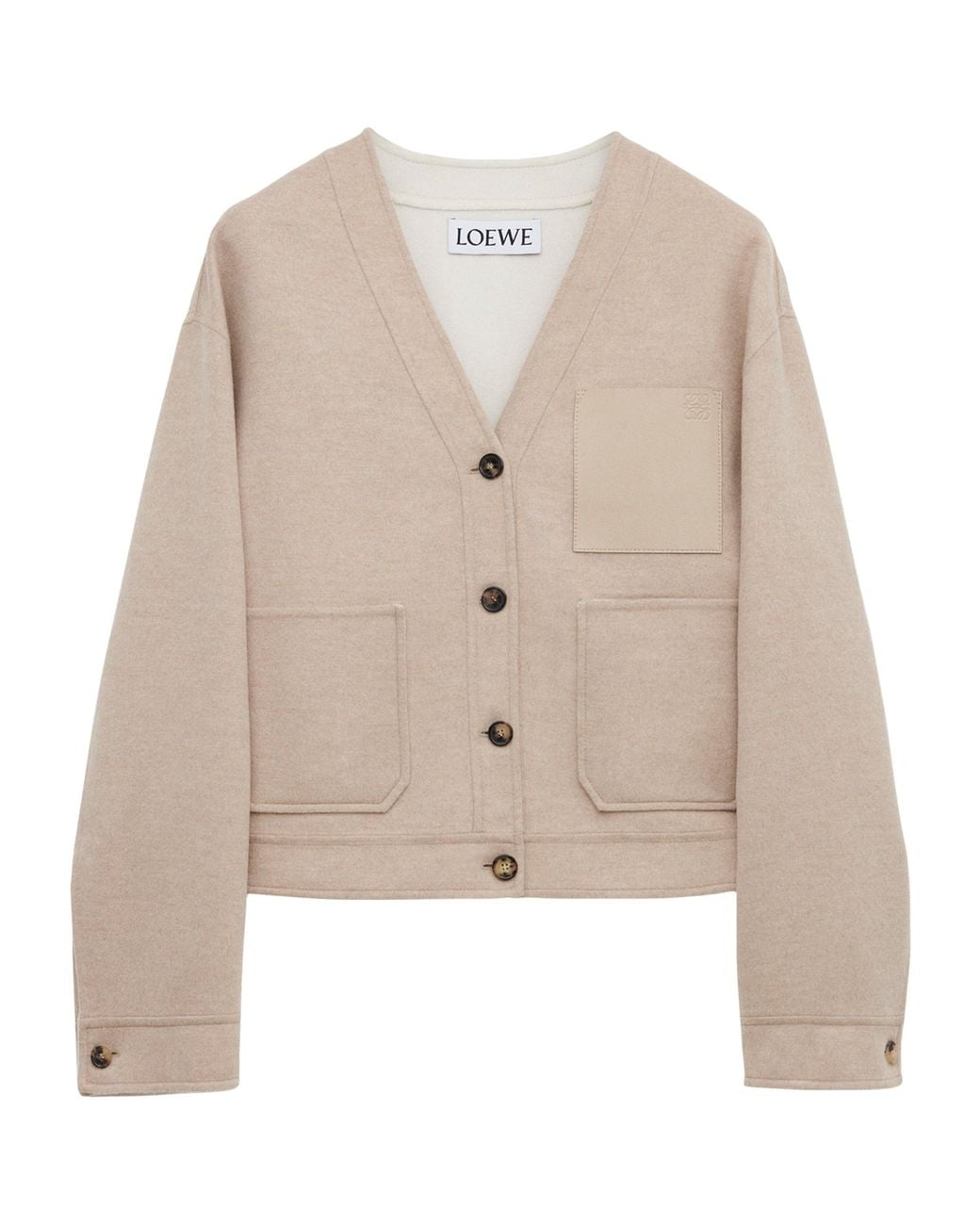 Loewe Natural Wool-Cashmere Anagram Cardigan