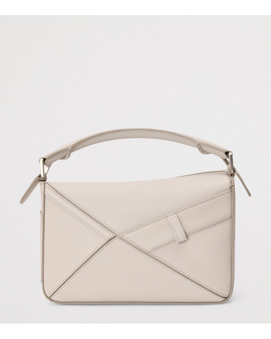Loewe White Small Leather Puzzle Panta Top-Handle Bag